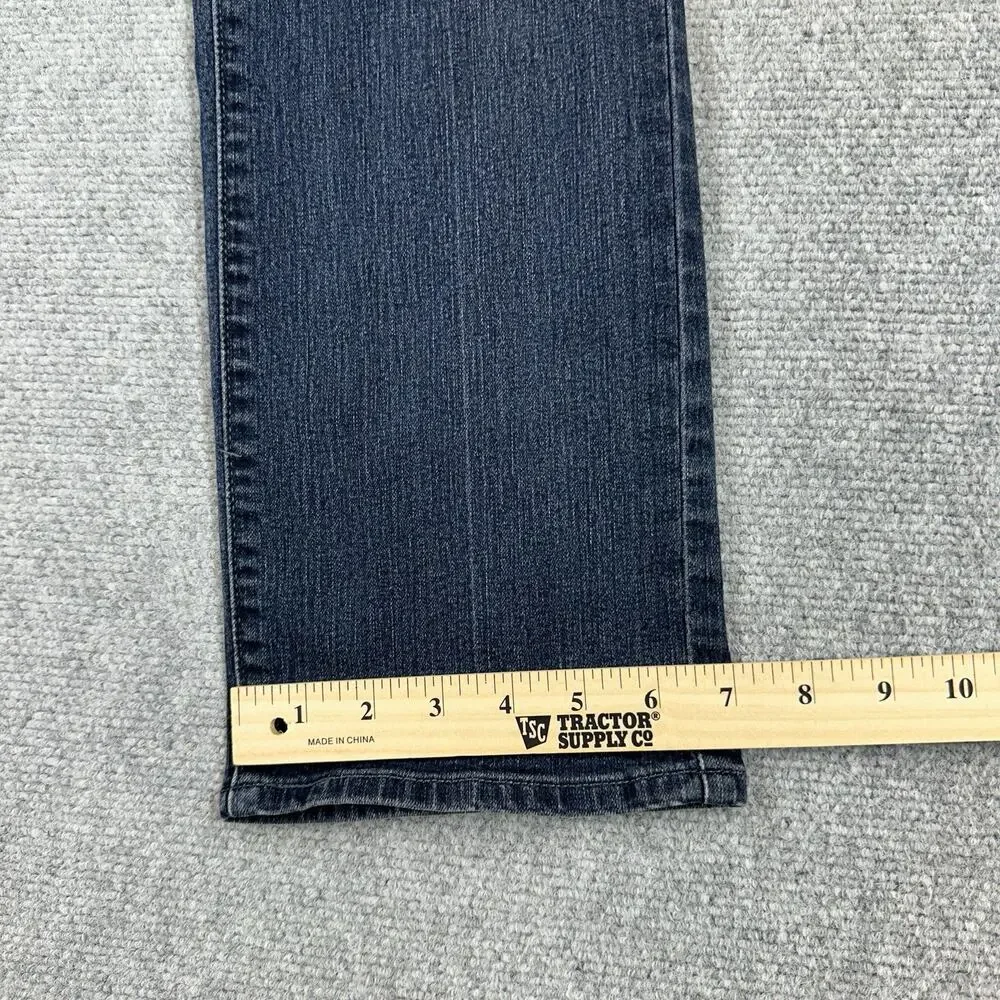Levis 505 Straight Leg Jeans Womens Size 8 Dark Wash Denim Mid Rise Stretch